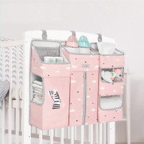 Sunveno Baby Bedside Portable Crib Organizer - Pink
