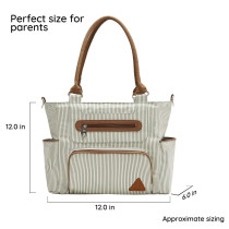 Little Story diaper bag set of 6 with hooks-Ivory