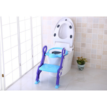 Eazy Kids Step Stool Foldable Potty Trainer Seat- Blue