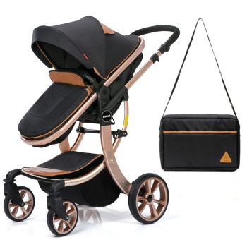 Teknum - 3in1 Luxury Pram Stroller - Black