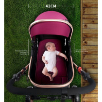 Teknum 3 in 1 Pram stroller - Wine + Infant Car Seat