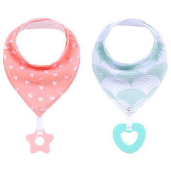 Little Story Bandana Drool Bibs Set of 2 - Love