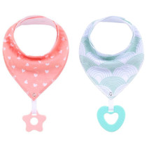 Little Story Bandana Drool Bibs Set of 2 - Love