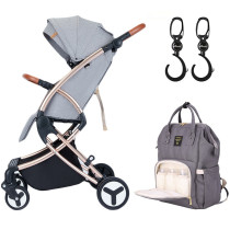 Teknum A1 Feather Lite Stroller- Grey + Sunveno Diaper Bag - Grey + Hooks