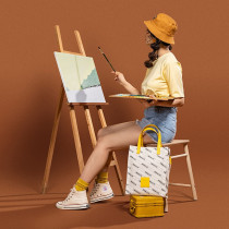 Emerald Cat Fashion Tote Bag - Yellow