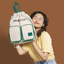 Emerald Cat Nomad Drawstring Bag - Green