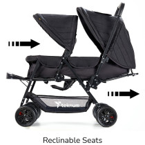 Teknum Double Baby Stroller - Black