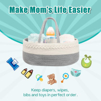 Little Story Cotton Rope Diaper Caddy-Grey