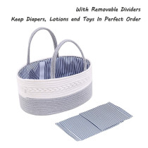 Little Story Cotton Rope Diaper Caddy-Grey
