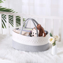 Little Story Cotton Rope Diaper Caddy-Grey
