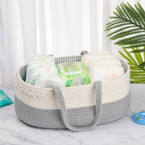 Little Story Cotton Rope Diaper Caddy-Grey