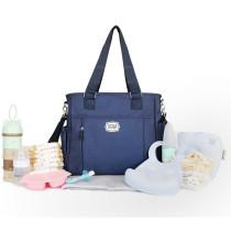Little Story Mamma Nappy Bag wt changing pad and hooks-Blue