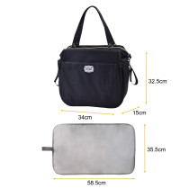 Little Story Mamma Nappy Bag wt changing pad and hooks-Black