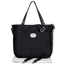 Little Story Mamma Nappy Bag wt changing pad and hooks-Black