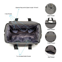 Little Story Zera Mom Dad Diaper Bag-Grey