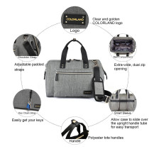 Little Story Zera Mom Dad Diaper Bag-Grey