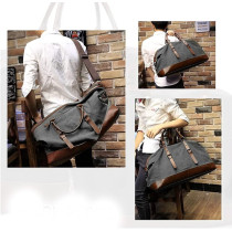 Little Story Weekender Leather Duffle Bag - Black