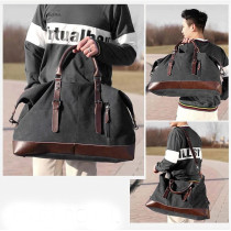 Little Story Weekender Leather Duffle Bag - Black