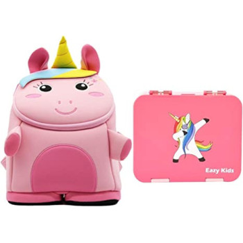 Nohoo Unicorn 3D Bag + Bento Lunch Box-Pink