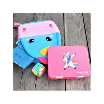 Nohoo Unicorn Bag + Bento Lunch Box-Pink
