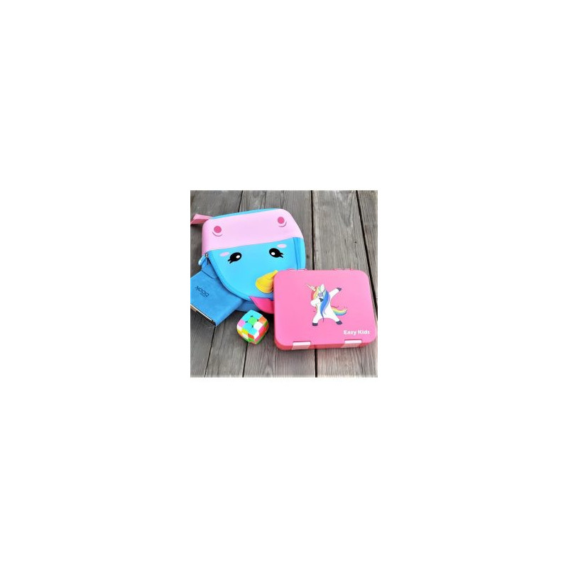 Nohoo Unicorn Bag + Bento Lunch Box-Pink