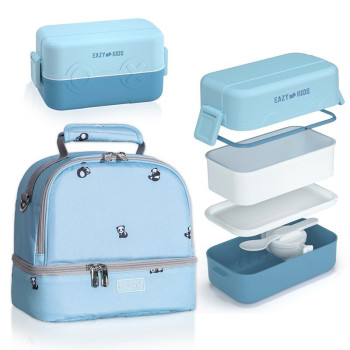 Eazy Kids Lunch box and Lunch bagÃ‚Â Set - Blue For All ages, Unisex (CM_SNEZ_LLLBTTTMB_BU)