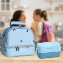 Eazy Kids Lunch box and Lunch bagÃ‚Â Set - Blue For All ages, Unisex (CM_SNEZ_LLLBTTTMB_BU)
