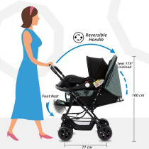 Teknum Reversible Look at Me Stroller - Dark Grey For 0-3Years, Unisex (TK_RLM_DGY)
