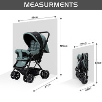 Teknum Reversible Look at Me Stroller - Dark Grey For 0-3Years, Unisex (TK_RLM_DGY)