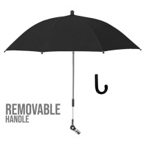 Teknum Universal Stroller Umbrella with Holder Clip Clamp, 360 Degree Rotatable - Black For All Ages, Unisex (TK_UMWC_BK)