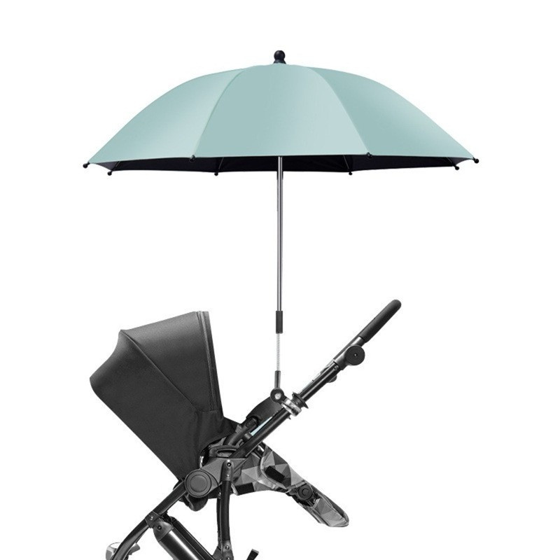 Teknum Universal Stroller Umbrella with Holder Clip Clamp, 360 Degree Rotatable - Green For All Ages, Unisex (TK_UMWC_GR)