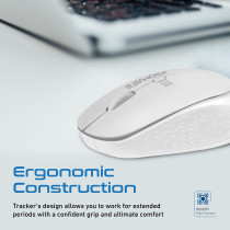 Promate 2.4G Wireless Mouse, Professional Precision Tracking Comfort Grip Mouse With Usb Nano Receiver, 10M Range, Tracker White