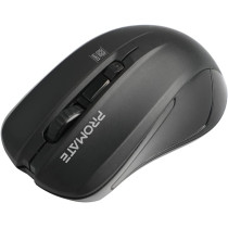 Promate Wireless Mouse, Comfortable Ambidextrous 2.4Ghz Cordless Ergonomic Mice With 4 Programmable Buttons,Nano Usb Receiver,Contour - Black