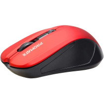 Promate Wireless Mouse, Comfortable Ambidextrous 2.4Ghz Cordless Ergonomic Mice With 4 Programmable Buttons,Nano Usb Receiver, Contour, Red