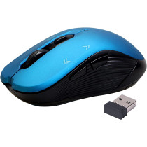 Promate 1600Dpi Wireless Mouse, Ergonomic Symmetric 2.4Ghz Cordless Optical Mouse With Nano Receiver, Long Battery Life, Slider - Blue
