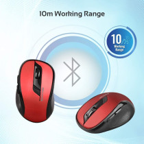 Promate Wireless Mouse, 2.4Ghz Portable Optical Wireless Mouse With Usb Nano Receiver, 3 Adjustable Dpi, Clix-7 Red