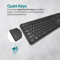 Promate Wired Keyboard, Ultra-Slim Full-Size 106-Keys Quiet Keyboard With 1.6M Usb Cord Length, Easykey-4 English Arabic