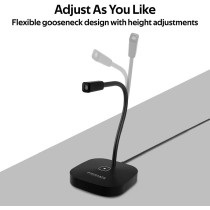 Promate Usb Desktop Microphone, High Definition Omni-Directional Usb Microphone With Flexible Gooseneck,Promic-1 Black