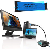 Promate Usb Gaming Microphone, High Definition Omnidirectional Gooseneck Condenser Mic With Audio Jack Out (Blue)