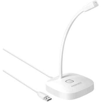 Promate Usb Desktop Microphone, High Definition Omni-Directional Usb Microphone With Flexible Gooseneck,Promic-1 White