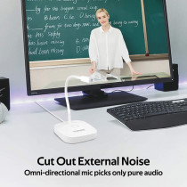 Promate Usb Desktop Microphone, High Definition Omni-Directional Usb Microphone With Flexible Gooseneck,Promic-1 White