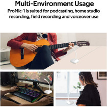 Promate Usb Desktop Microphone, High Definition Omni-Directional Usb Microphone With Flexible Gooseneck,Promic-1 White