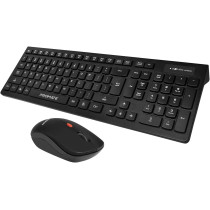 Promate Wireless Keyboard And Mouse Combo,Sleek Full-Size 2.4Ghz Wireless Keyboard With 1600 Dpi Ambidextrous Mouse,Procombo-12 Eng