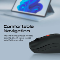 Promate Wireless Keyboard And Mouse Combo,Sleek Full-Size 2.4Ghz Wireless Keyboard With 1600 Dpi Ambidextrous Mouse,Procombo-12 Eng