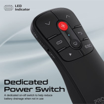 Promate Wireless Presenter, Compact 2-In-1 Type-C And Usb Ppt Presenter Laptop Clicker With 50M Range Laser Pointer, 2.4Ghz Rf Transmission