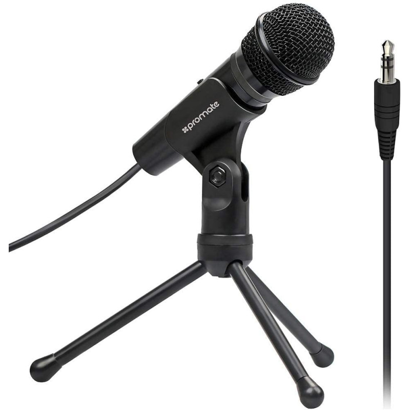 Promate Condenser Microphone, 3.5Mm Connector Stereo Multimedia Condenser Vocal Microphone Stand - Tweeter-9