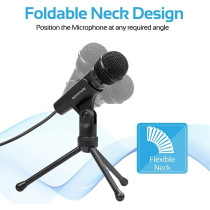 Promate Condenser Microphone, 3.5Mm Connector Stereo Multimedia Condenser Vocal Microphone Stand - Tweeter-9