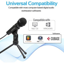 Promate Condenser Microphone, 3.5Mm Connector Stereo Multimedia Condenser Vocal Microphone Stand - Tweeter-9