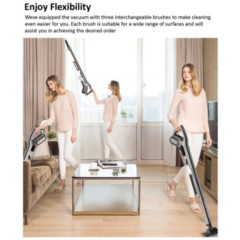 Deerma Dx700S 2 In 1 Handheld Vacuum Cleaner 600W Wired Lightweight Ultra-Quiet With 15Kpa Power & Blackhole Suction Technology - Black