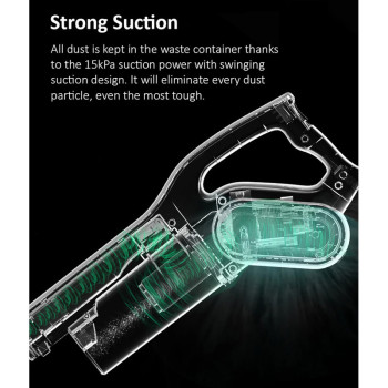 Deerma Dx700S 2 In 1 Handheld Vacuum Cleaner 600W Wired Lightweight Ultra-Quiet With 15Kpa Power & Blackhole Suction Technology - Black